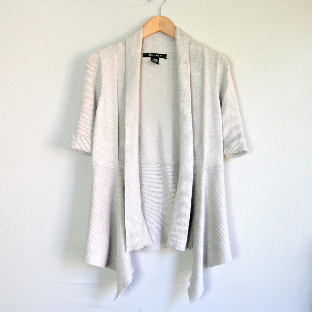 89th & Madison oatmeal open front rayon cardigan